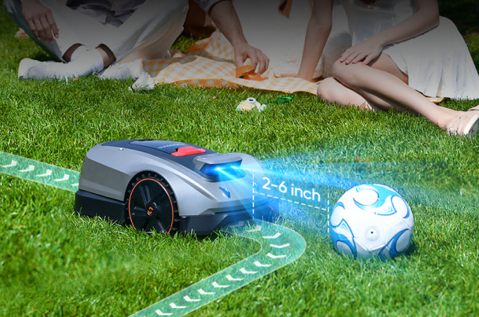 Robotic mower accurately detecting over 160 obstacles