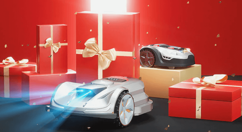 Black Friday deals on robotic mowers, featuring discounted prices on Orion X7 and L22 models for efficient lawn care