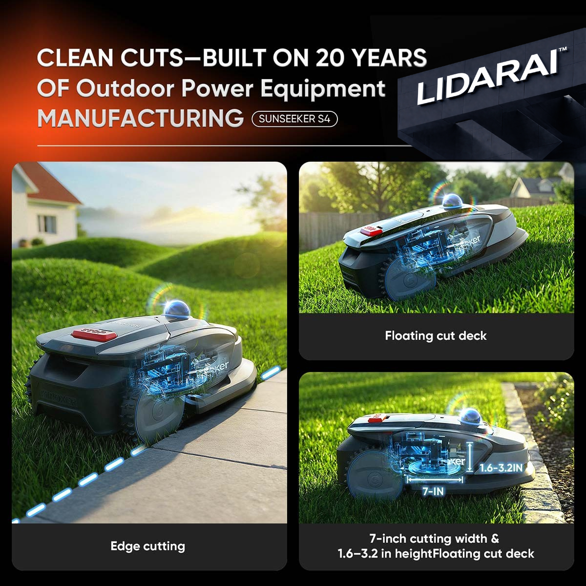 S4 Wireless AI Robot Lawn Mower I 0.25 Acre