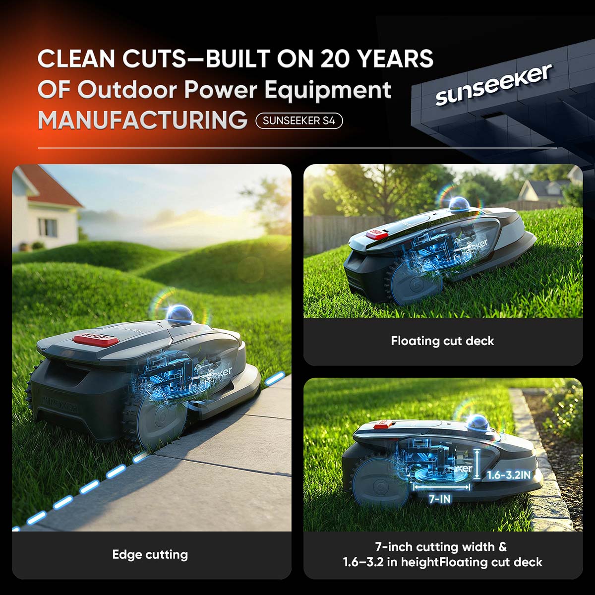Sunseeker S4 Premium Bundle: Robot Mower with Garage & Blades Kit