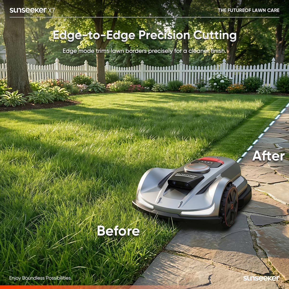Sunseeker X7 Premium Bundle: Robot Mower with Garage & Blades Kit