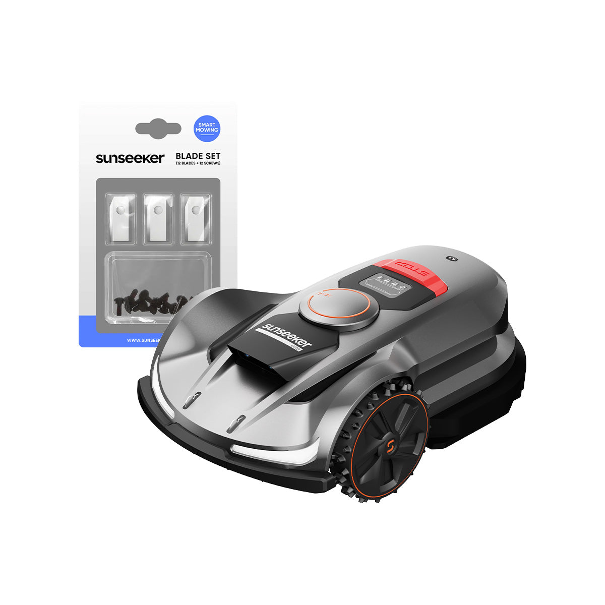 Sunseeker X7 Plus Wireless AI Robot Lawn Mower + Blades Kit, Wire-Free Perimeter