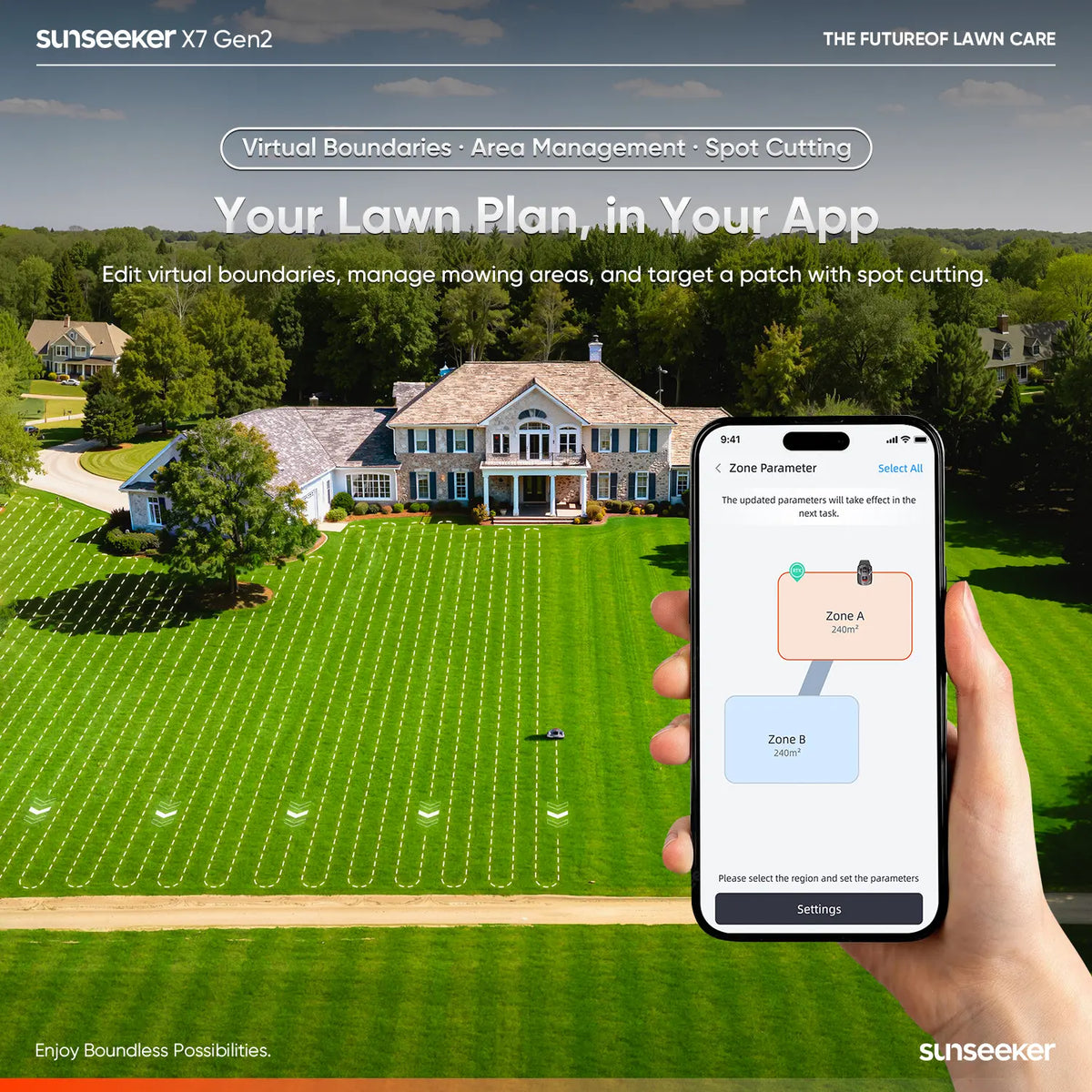 Sunseeker X7 Plus Gen 2 AWD Robot Lawn Mower