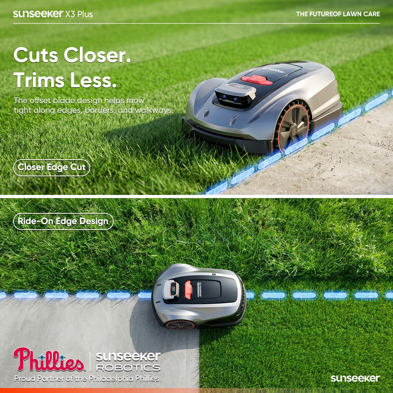 The Wire-Free Robot Mower: No Wires. No Setup. Just Drop, Map, and Mow. — Sunseeker X3 Plus: Perfect for Medium-Sized Yards
