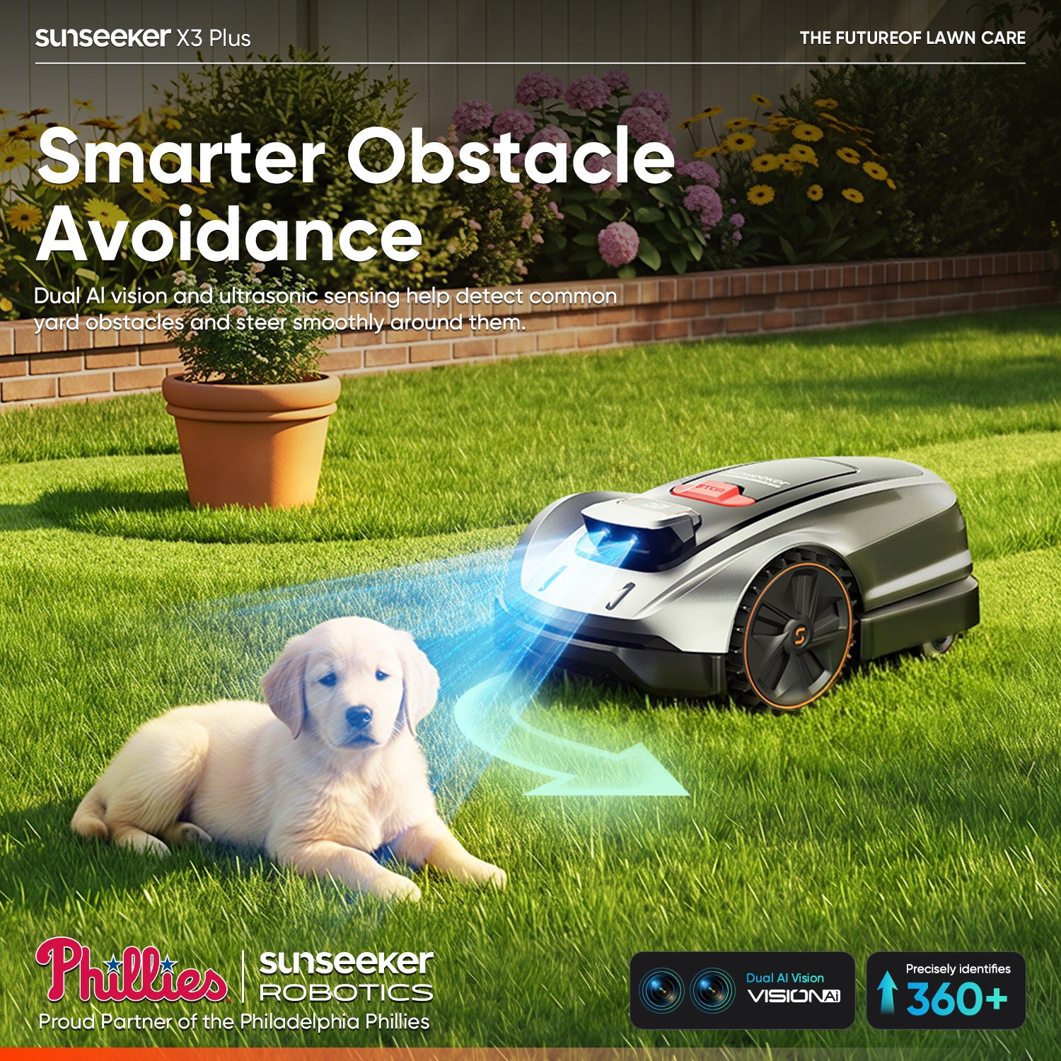 The Wire-Free Robot Mower: No Wires. No Setup. Just Drop, Map, and Mow. — Sunseeker X3 Plus: Perfect for Medium-Sized Yards
