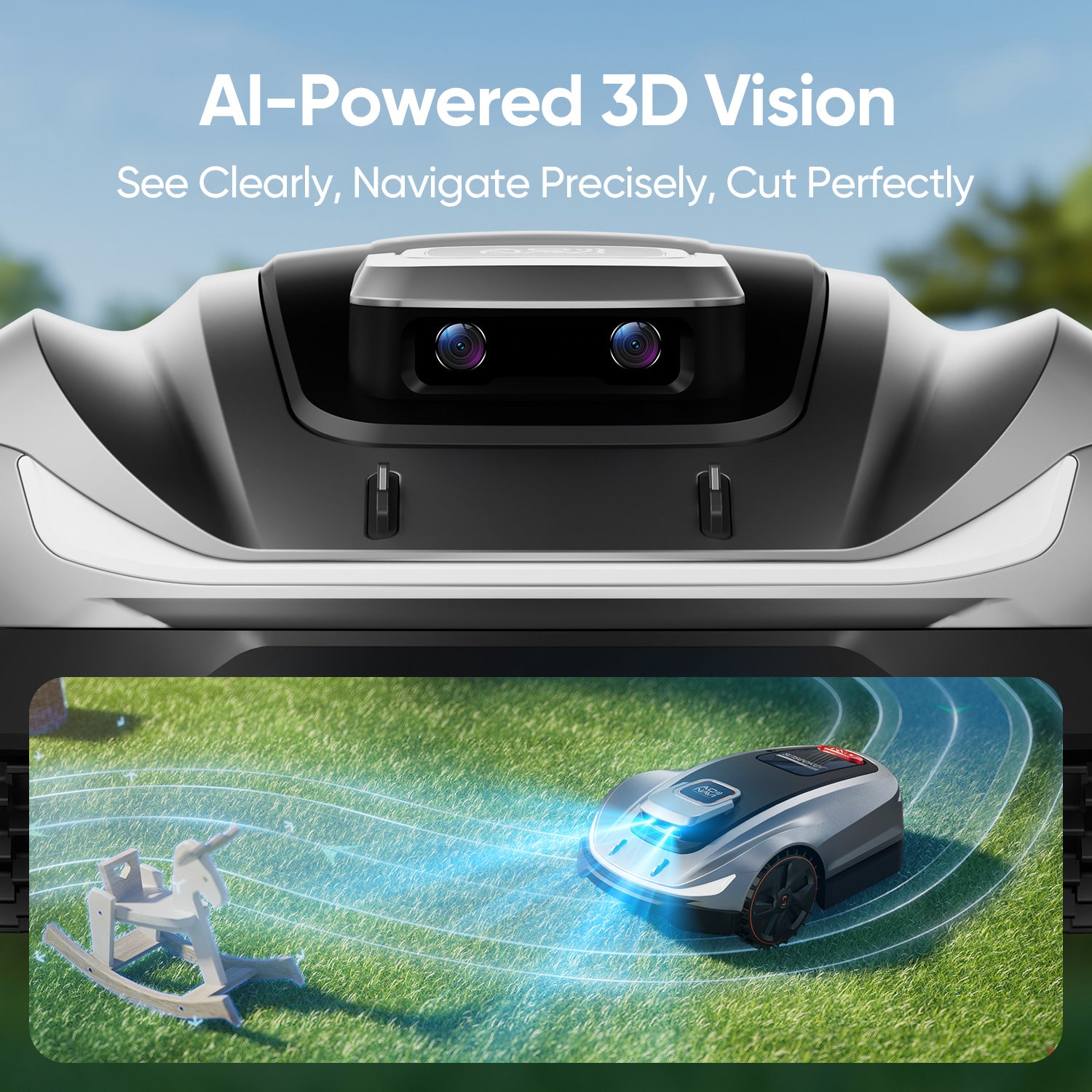 Sunseeker robotic lawn mower side view