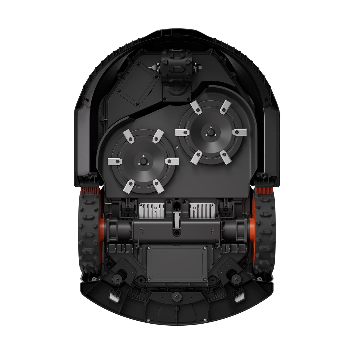 Sunseeker X7 Plus Gen 2 floating dual cutting discs with a 14-inch total cutting width.